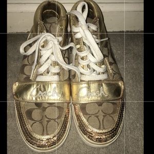 Coach high top glitter tennis shoes